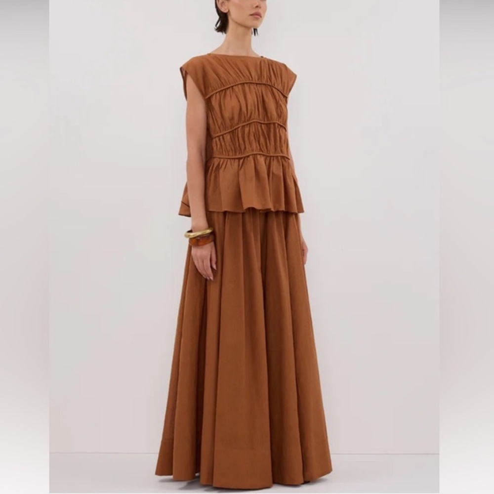 DISSH Brown Cotton Maxi Skirt